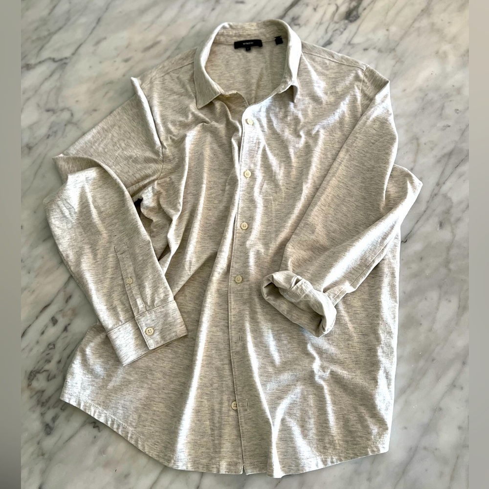 COPY - Vince Cotton Piqué Button-Front Shirt